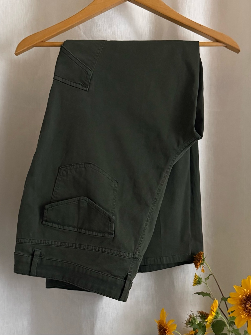 NWT J.Jill Cargo Pants 16 Light Olive Green Stretch Cotton Utility $89